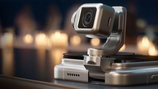 Honor Robot Phone laid flat, with gimbal unfolded