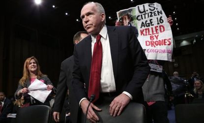 Code Pink protesters disrupt the start of John Brennan's Senate confirmation hearing.