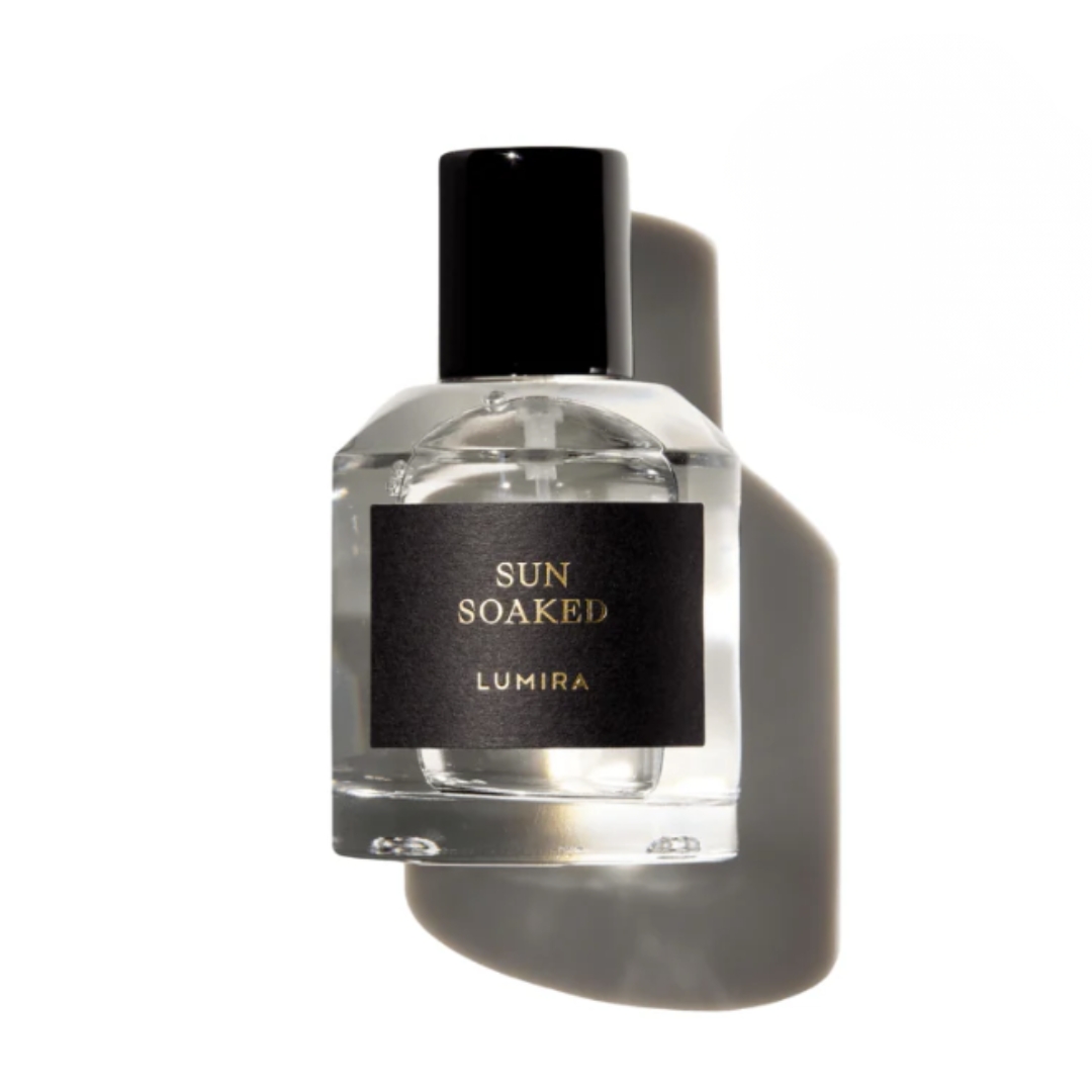 A product shot of the Lumira Sun Soaked eau de parfum on a white background