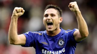 LIVERPOOL, UNITED KINGDOM - OCTOBER 02: Frank Lampard of Chelsea celebrates the victory after the Barclays Premiership match between Liverpool and Chelsea at Anfield on October 2, 2005 in Liverpool, England. (Photo by Ben Radford/Getty Images)