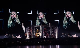 Madonna performs at the Barclays Center in Brooklyn, New York.