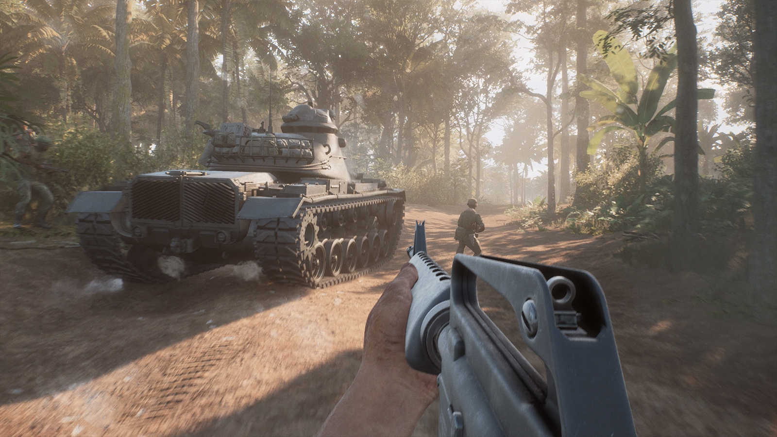 Screens from a game set in the Vietnam war