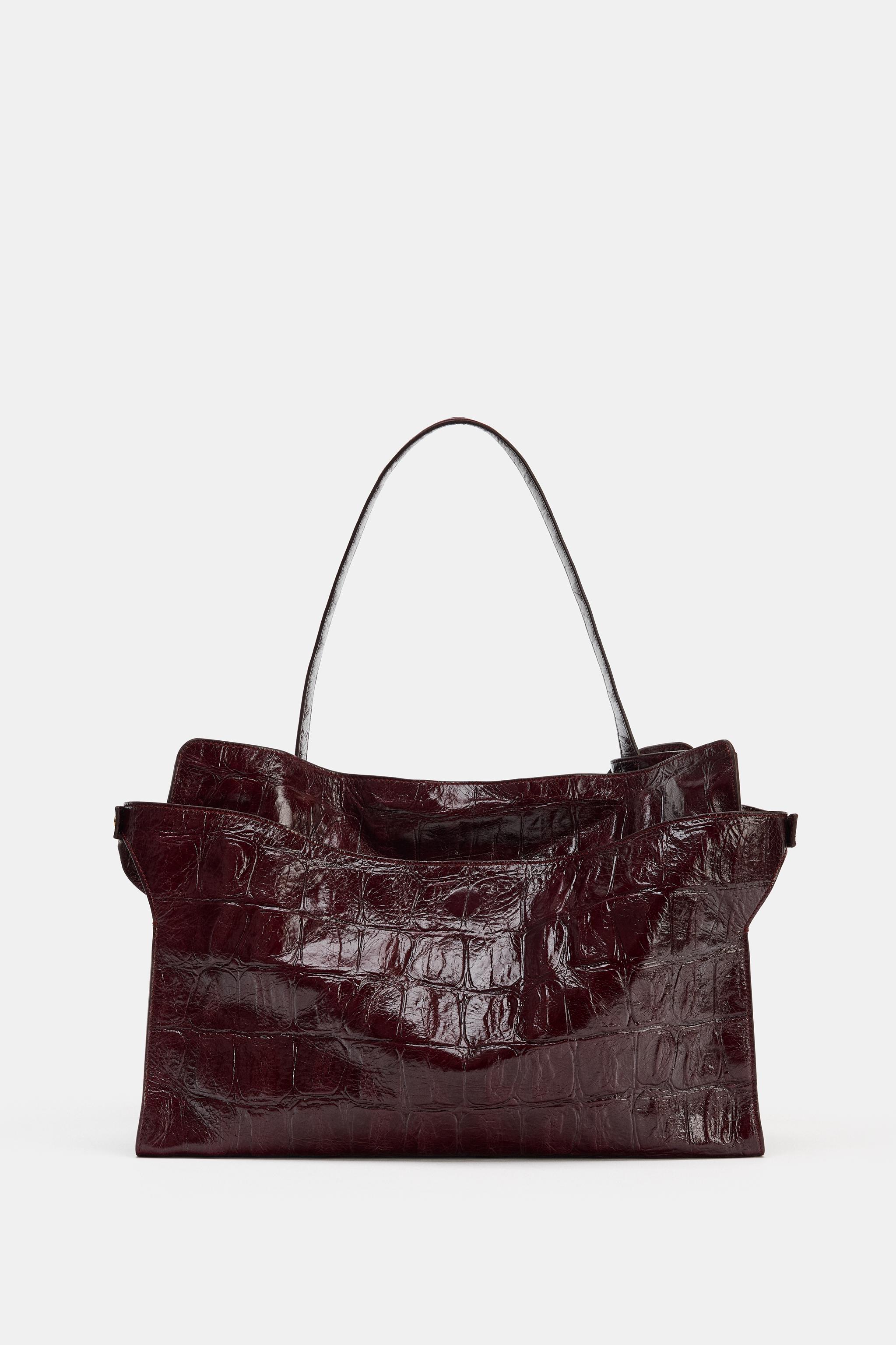 Maxi City Bag With Embossed Leather Effect