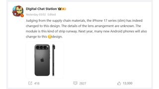 iPhone 17 rumor