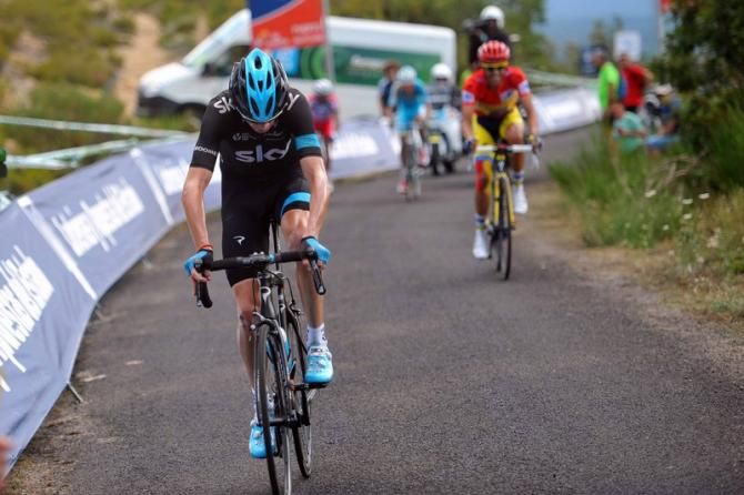 Chris Froome (Team Sky) attacked from the GC group to gain seconds on all his major rivals