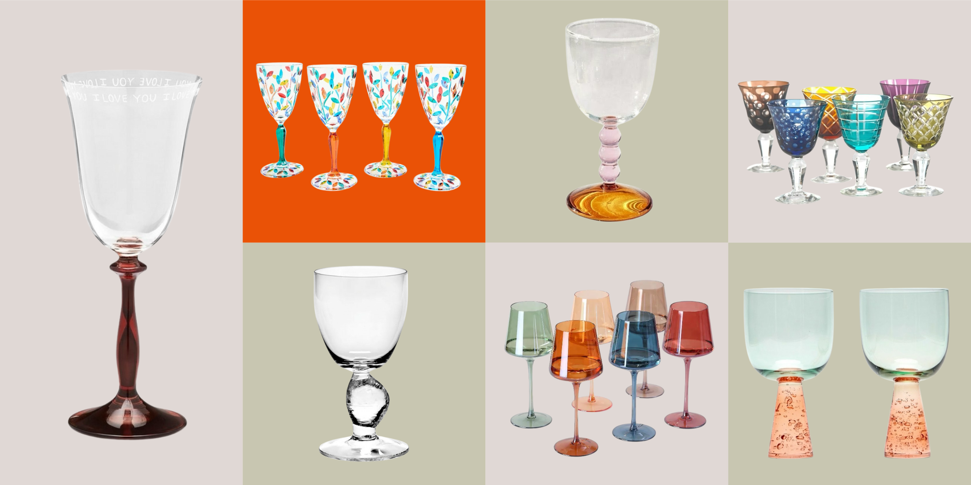 Product Grid with Wine Glasses