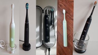 A selection of the best electric toothbrushes from Oral-B, Lucent, and Philips as photographed by testes