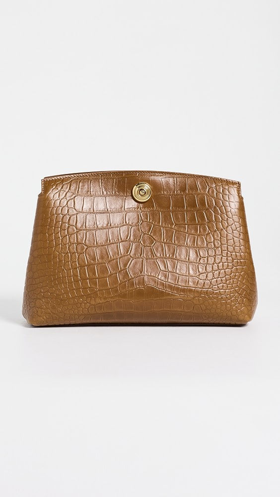 Pushlock Leather Pouch - Nougat Gold Lock