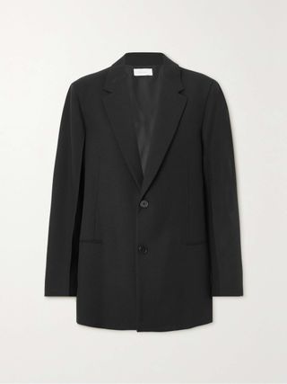 Clotho Oversized Grain De Poudre Wool and Mohair-Blend Blazer