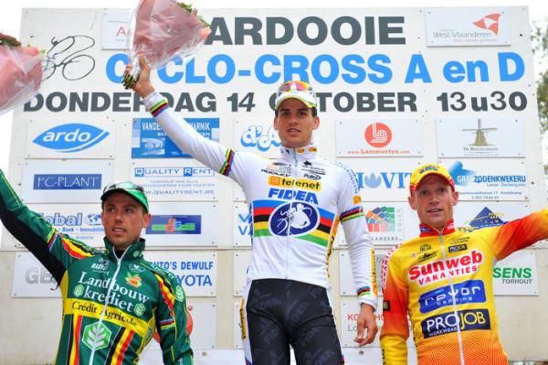 The podium in Ardooie, topped by Stybar