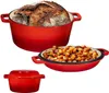 Brutmor 2-in-1 Enameled Cast Iron Double Dutch Oven