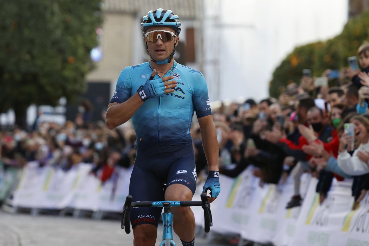 Clasica Jaen Paraiso Interior 2022 - 1st Edition - Baeza - Ubeda 187,8 km - 14/02/2022 - Alexey Lutsenko (KAZ - Astana Qazaqstan Team) - photo Luis Angel Gomez/SprintCyclingAgency&Acirc;&copy;2022