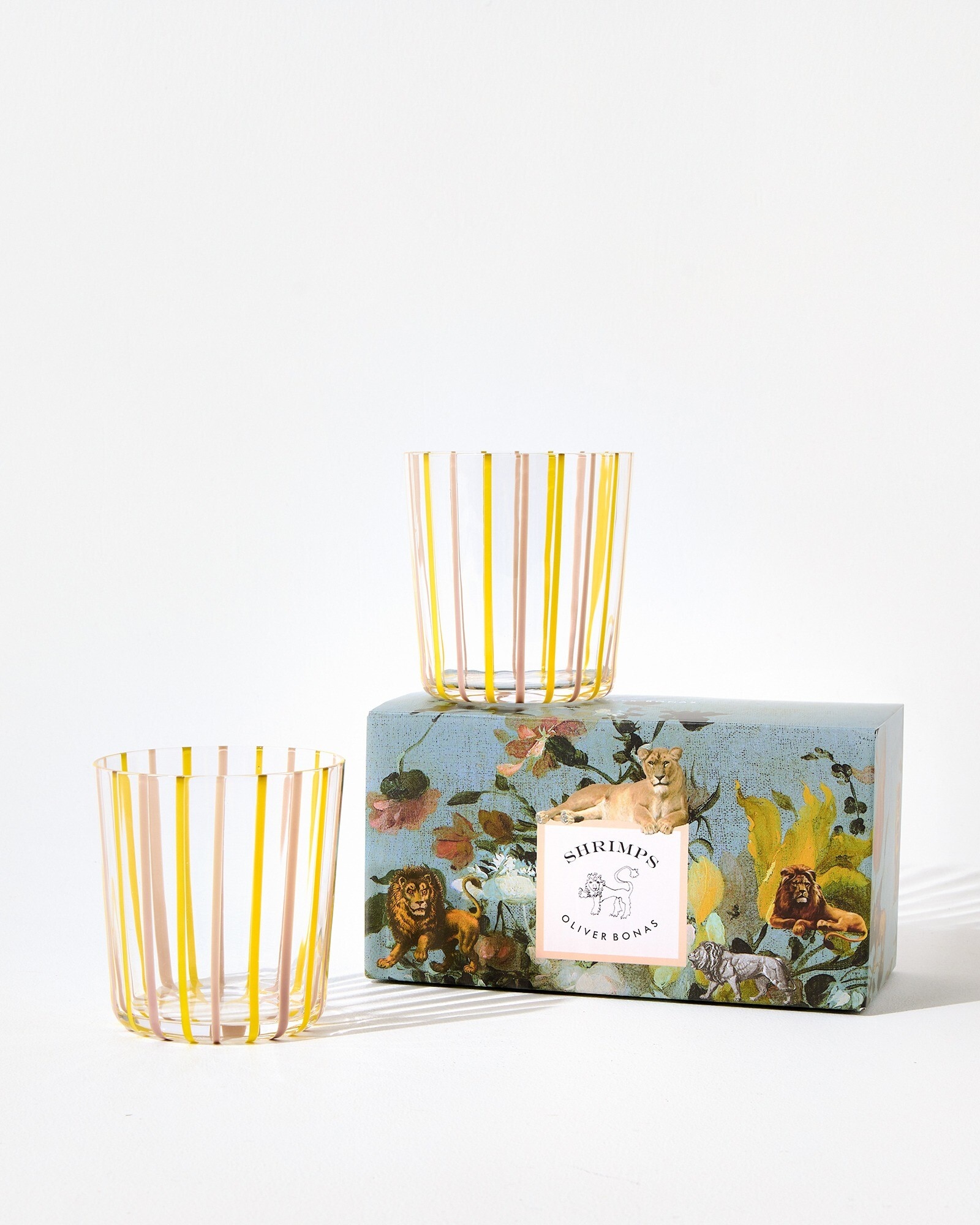 Shrimps X Oliver Bonas Striped Glass Tumblers Set of Two | Oliver Bonas