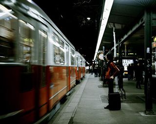 Dror For Tumi Trieste - person waiting for a train in the subway