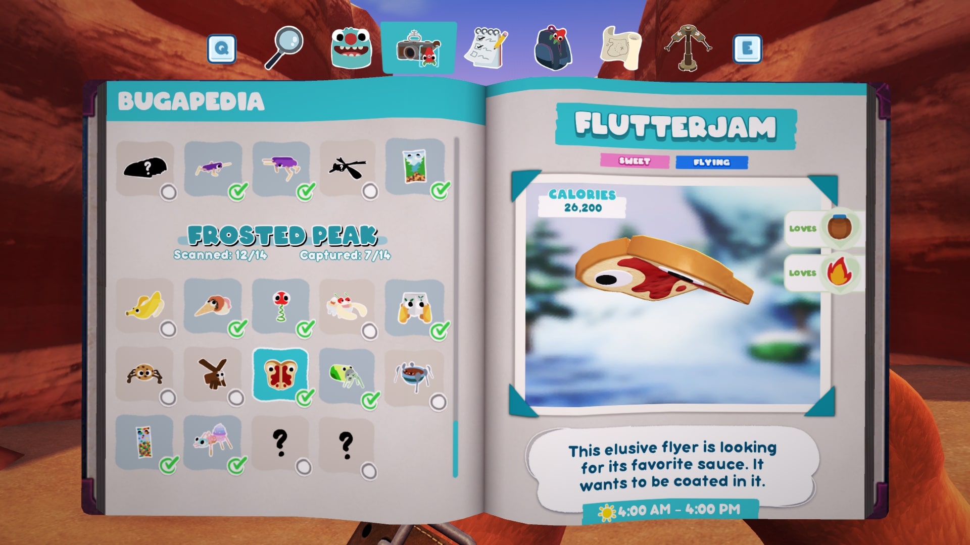 Bugsnax Bugapedia: Flutterjam