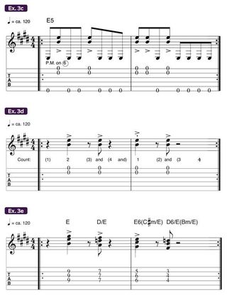 Rhythm guitar basics lesson examples 3c-3e