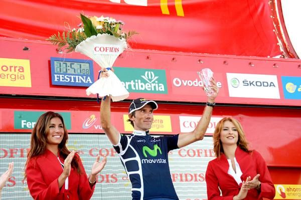Pablo Lastras (Movistar) on the podium