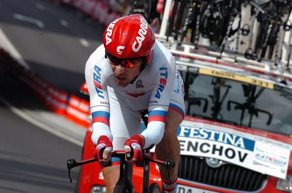 Russian time trial champion Denis Menchov (Katusha) finished 8th in the prologue.