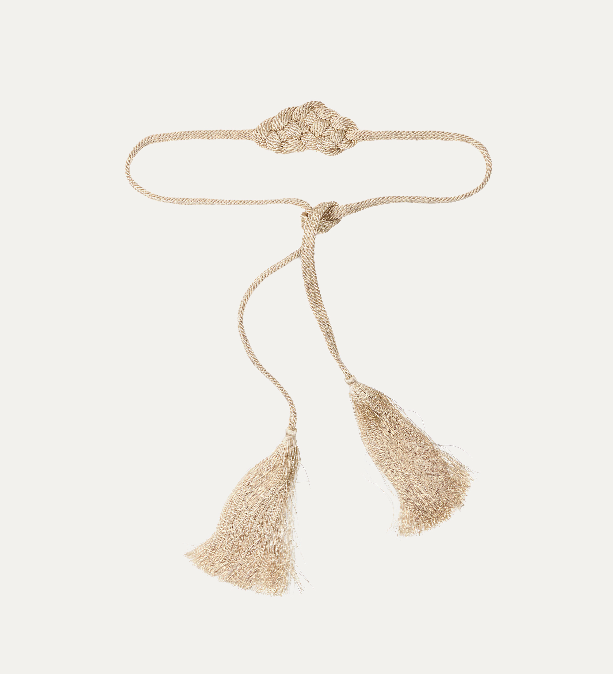 Woven Cord Belt With Tassels