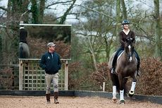 Carl Hester teaches Lucinda Green on Valegro