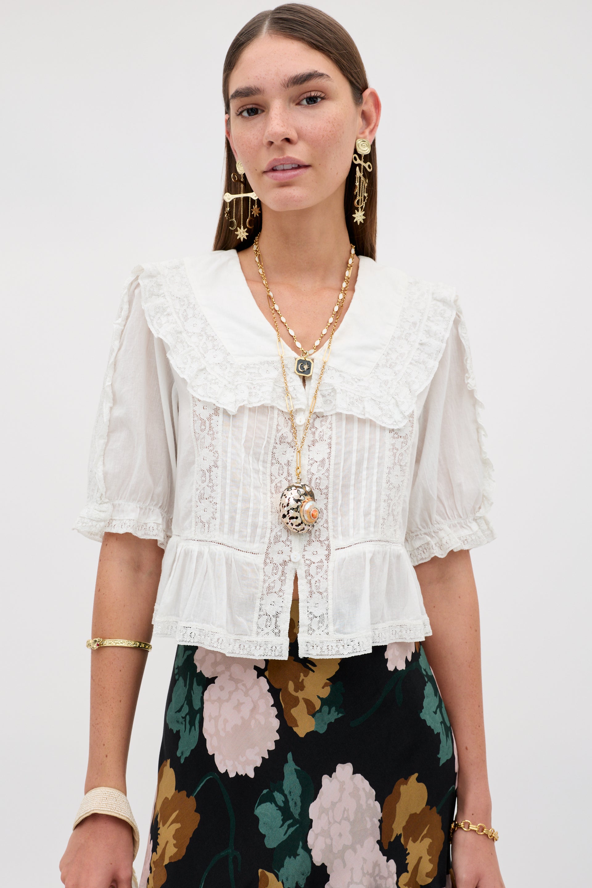 Ellery Cotton Blouse in White