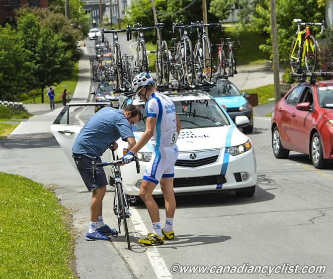 Joonas Henttala (Team Novo Nordisk) gets some roadside assistance