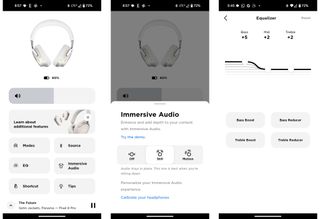 Screenshots showing features with the Bose QuietComfort Ultra headphones.