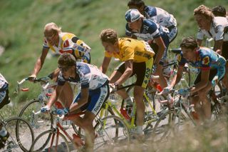 Greg LeMond in the yellow jersey in the 1989 Tour de France
