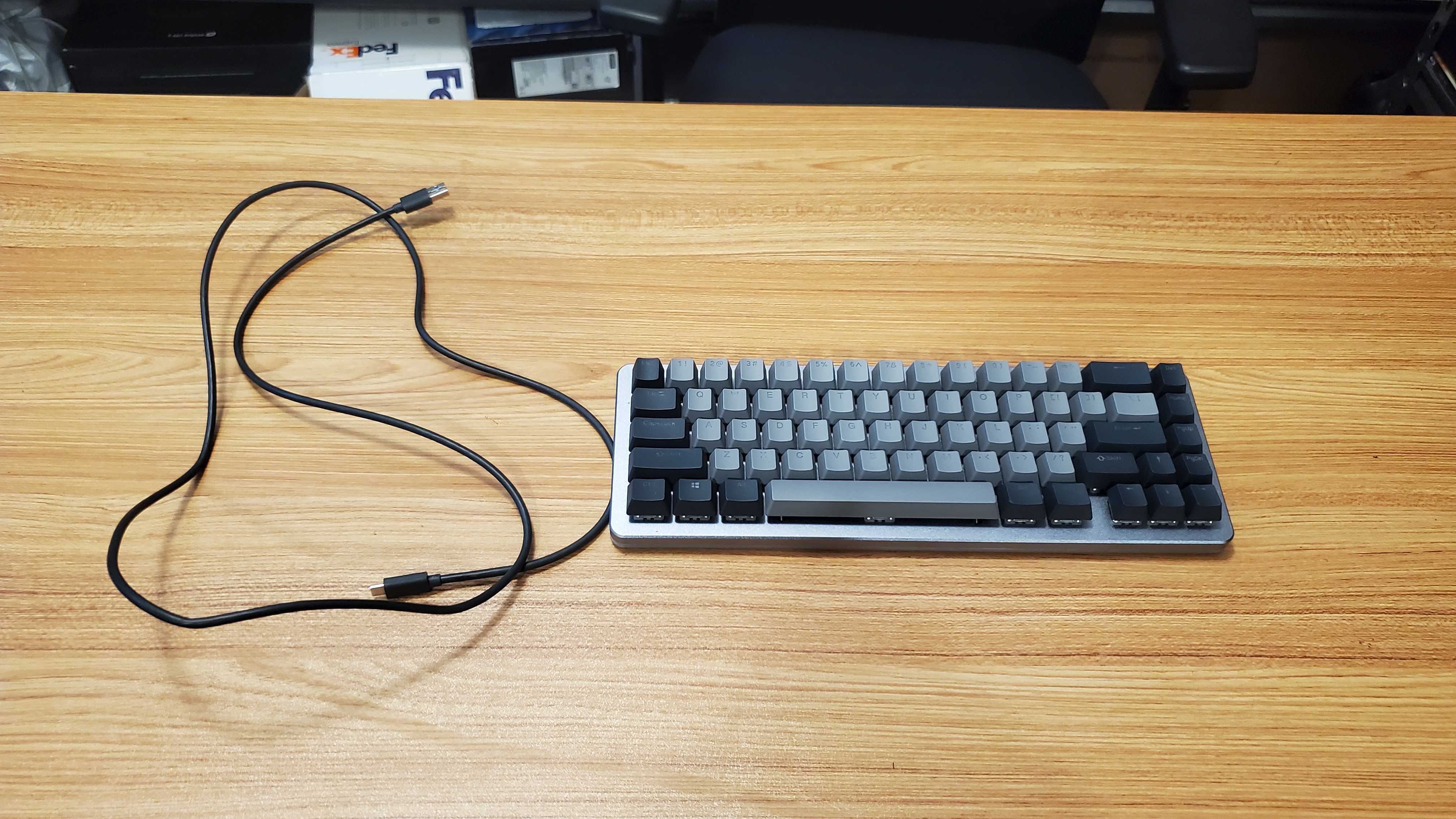grey Drop ALT mechanical keyboard with cable
