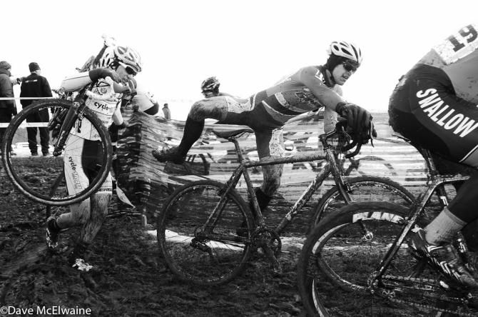 Riders make a U-Turn in the mud