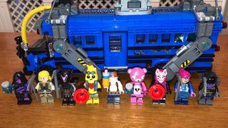 Nine Minifigures included with the Lego Fortnite Battle Bus (77073)