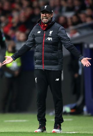 Liverpool manager Jurgen Klopp reacts on the touchline
