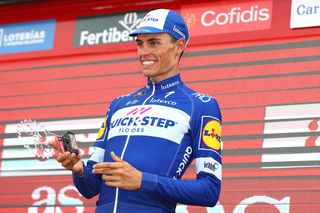 Enric Mas (Quick-Step Floors) on the Vuelta podium for best young rider