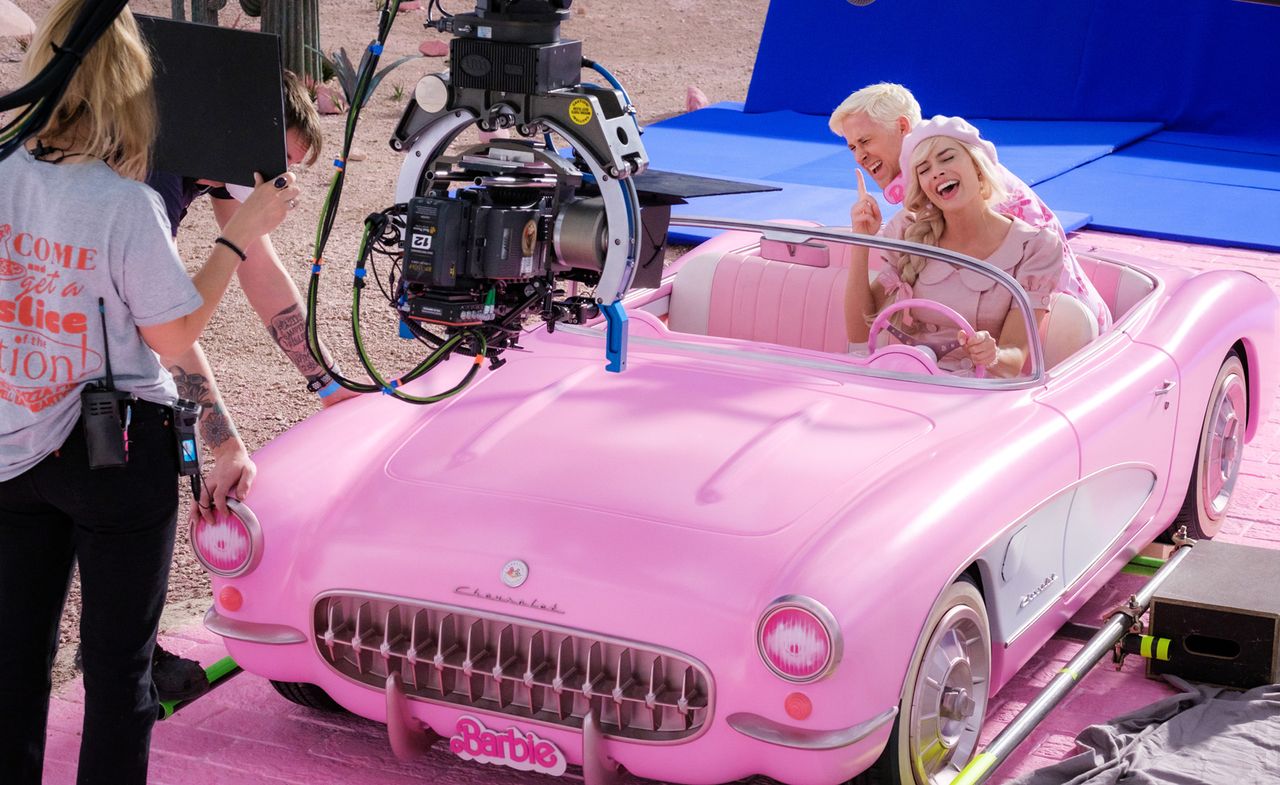 pink Barbie set and cameras