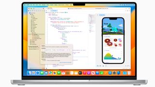 Xcode environment showcasing new features added at WWDC 2022