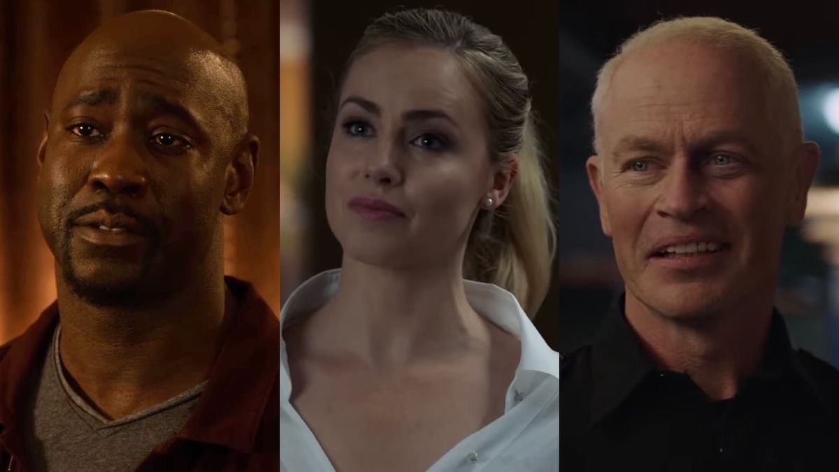 L-R: D.B. Woodside in Lucifer. Amanda Schull in Suits. Neal McDonough in 9-1-1: Lone Star.