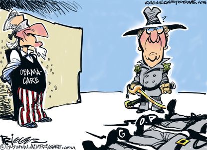 Political cartoon U.S. GOP health care McConnell Obamacare