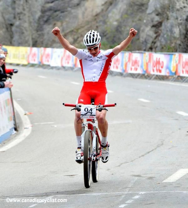 Romain Seigle (Definitive Spectra.Tec Asptt) wins the junior men's cross country race in Houffalize