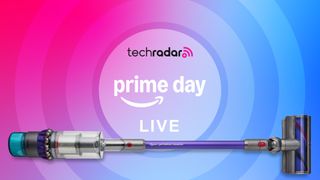 TechRadar Prime Day logo and a Dyson vacuum cleaner overlaid