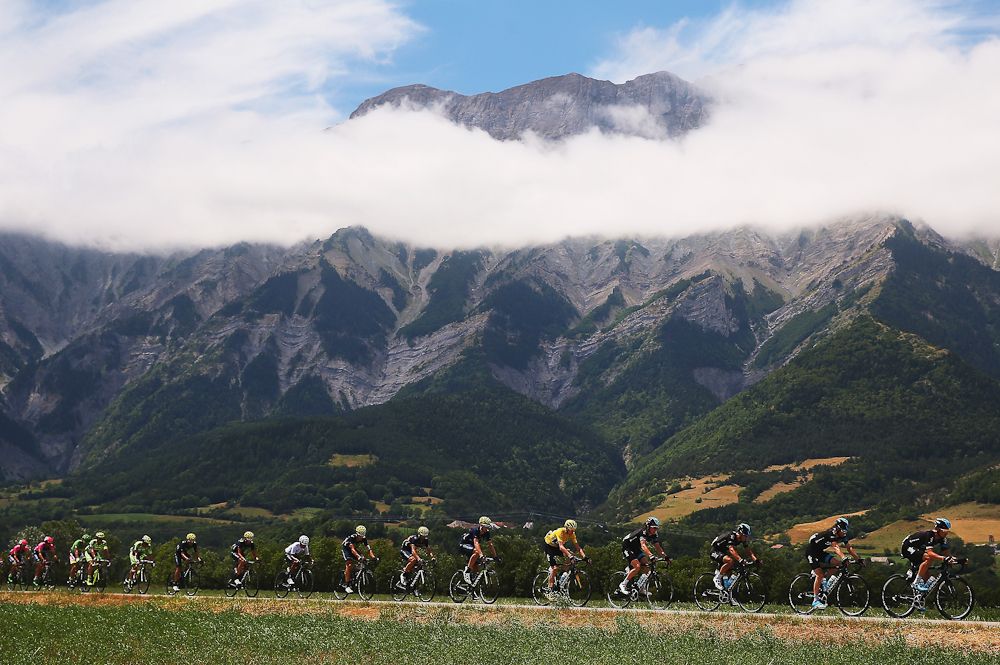 The peloton in action during stage 18.