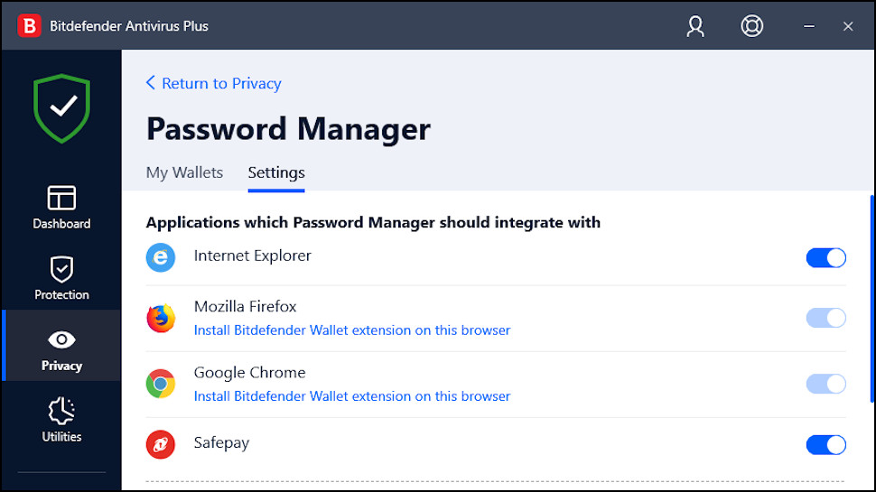 Password Manager Settings