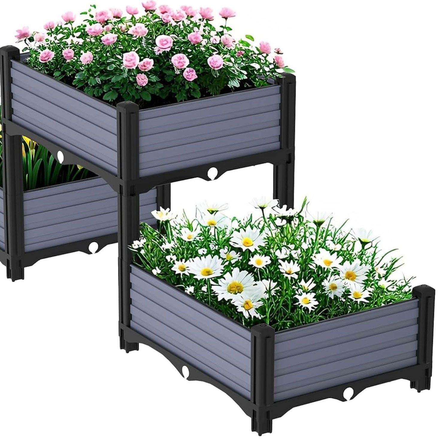 april garden stackable raised bed boxes with plants