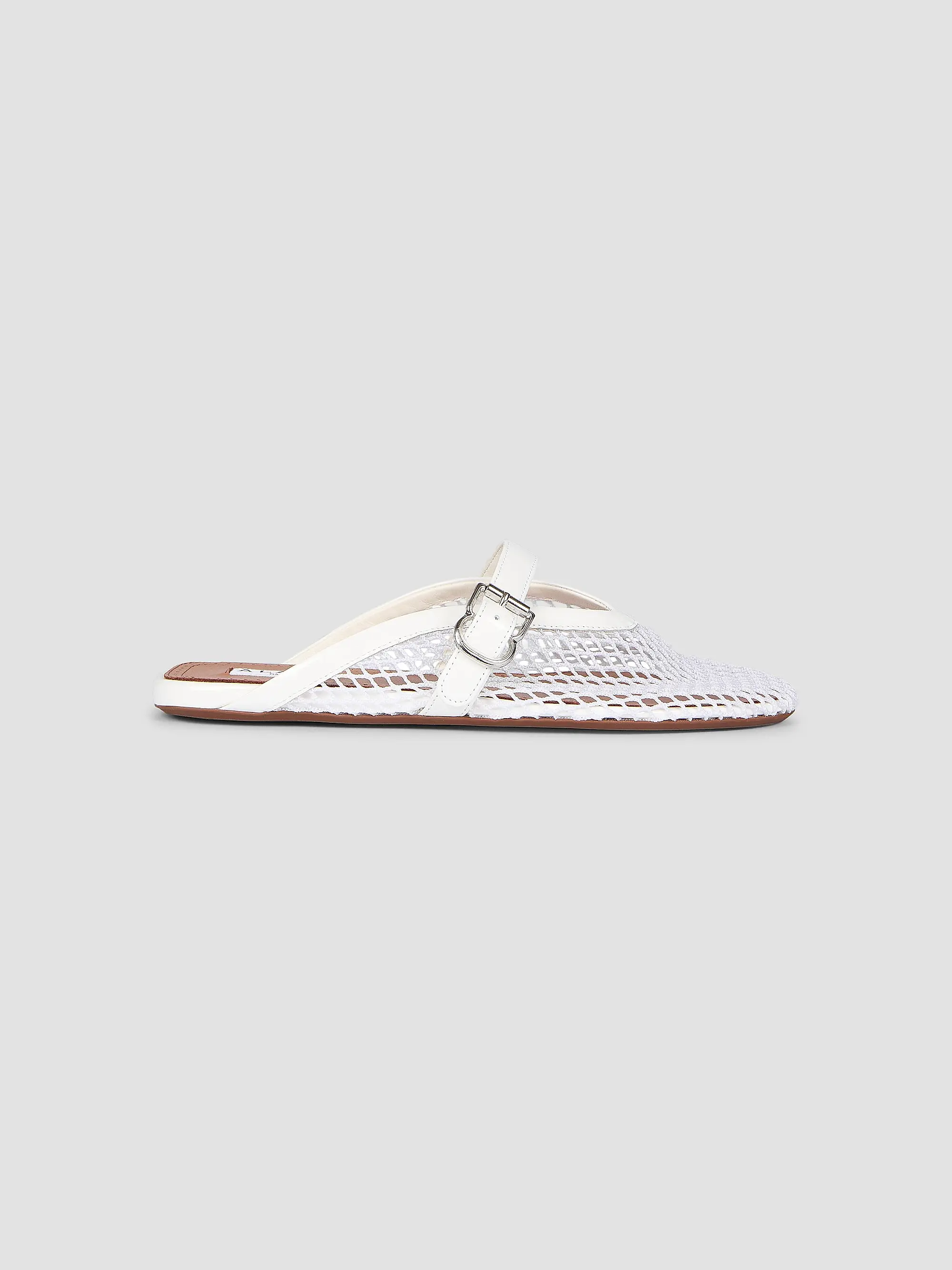 Open-Knit Fishnet Flat Mules