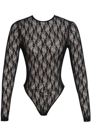 Miss Circle Maisie Black Lace Long Sleeve Bodysuit