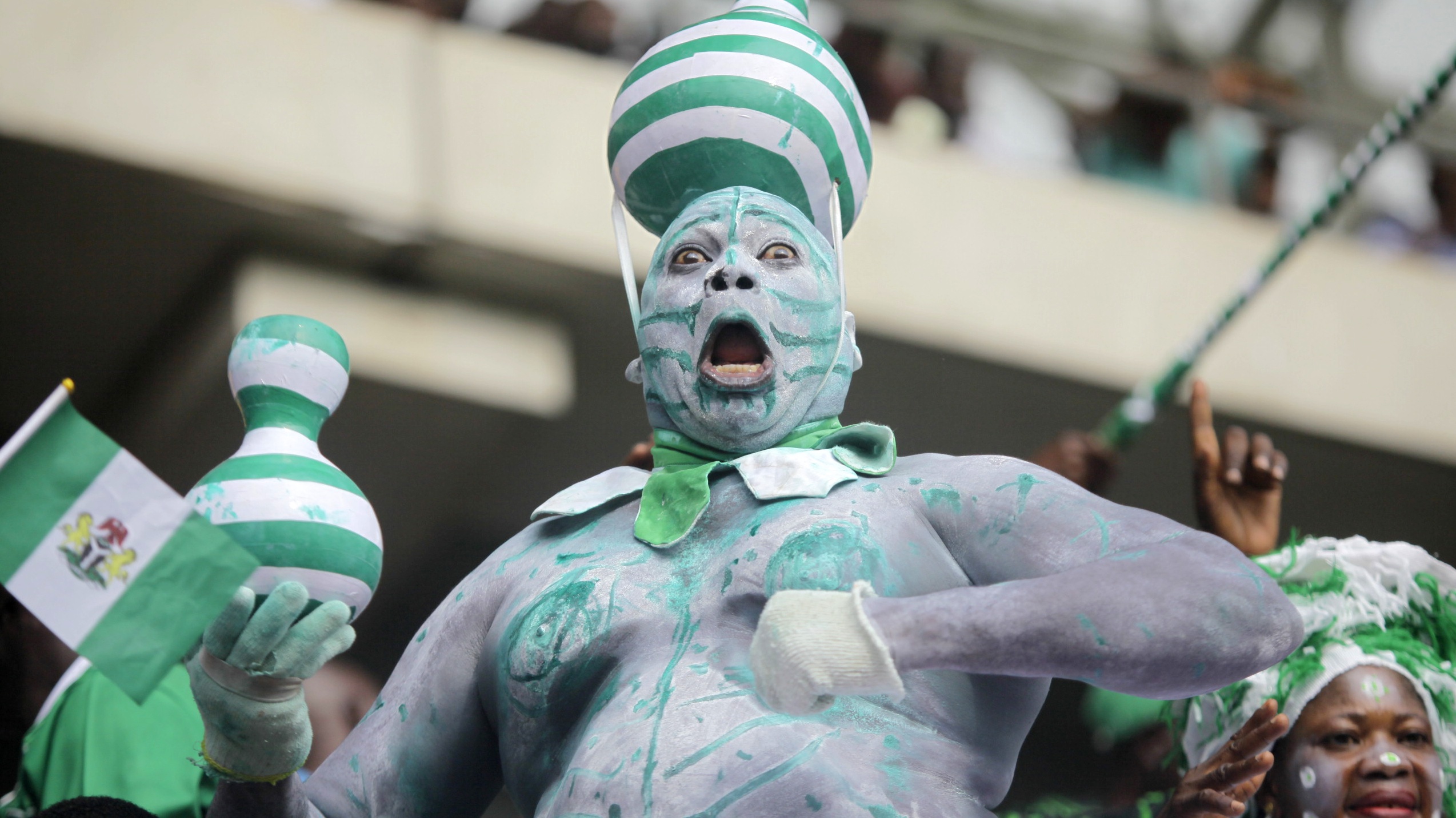 Nigeria fans in full spirits against Rwanda during their 1-0 win in the 2026 FIFA World Cup qualifier. 