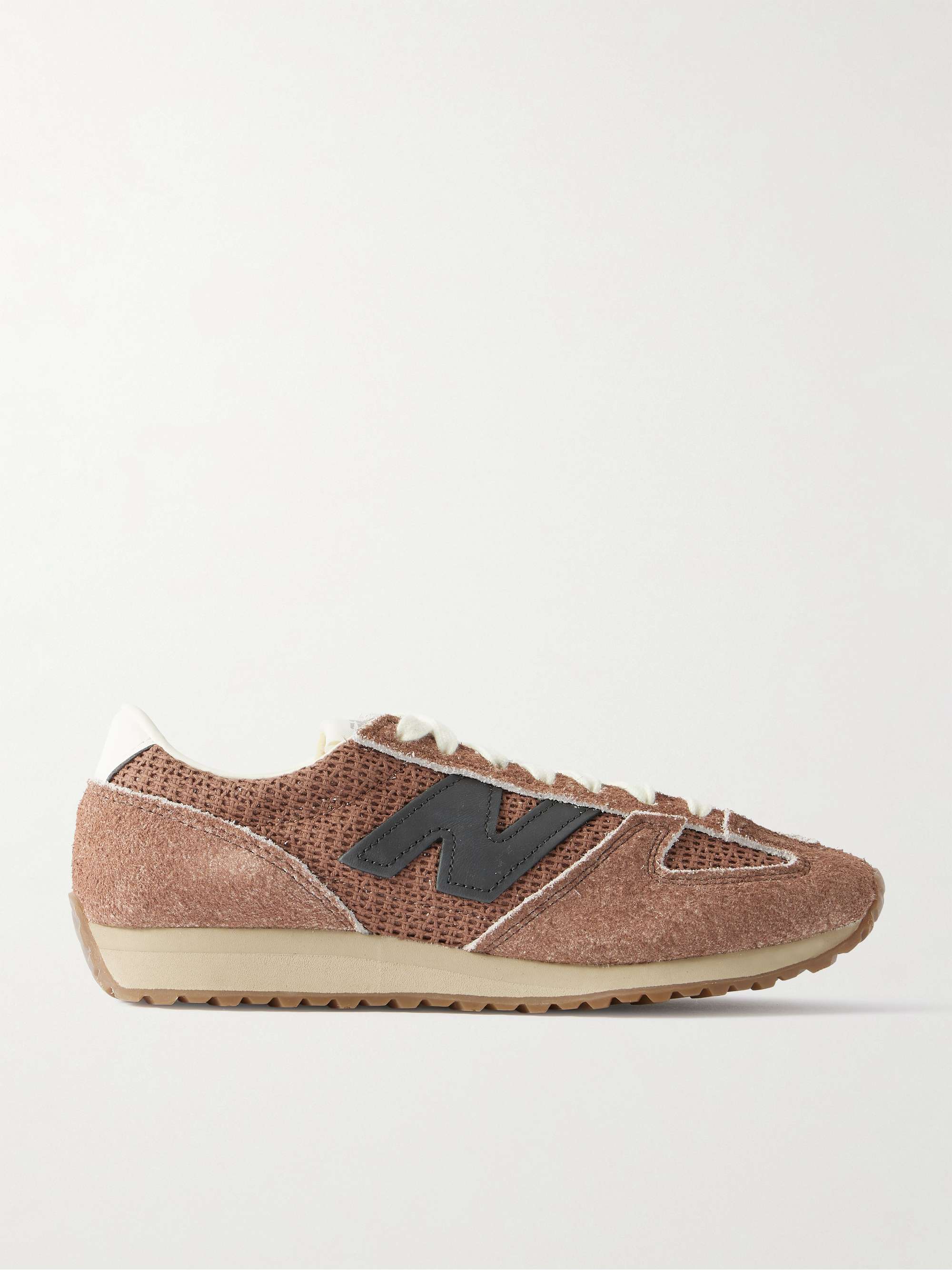 471 Leather-Trimmed Suede and Woven Sneakers