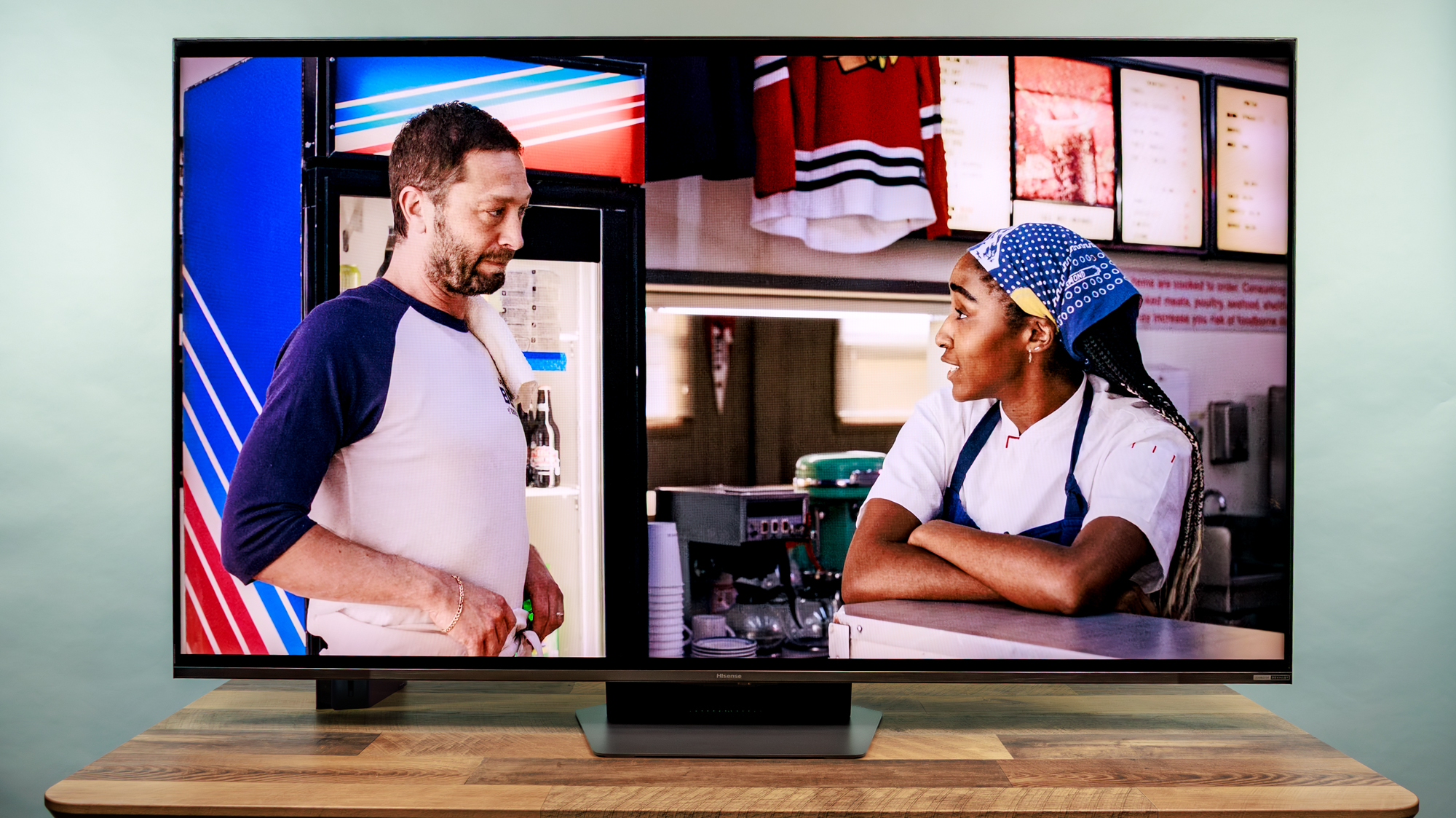 Hisense UR9 RGB Mini-LED TV on a desk