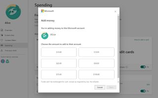 Add Money Microsoft Xbox Child Account Web App