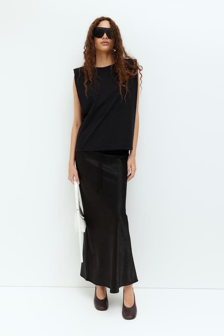 Satin Skirt With Drawstring
