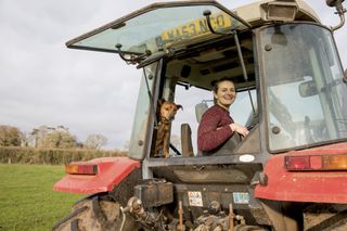 Samantha Ball, mixed farmer, Devon, in her tractor. Photograph: Millie Pilkington/Country Life Picture Library OVERS